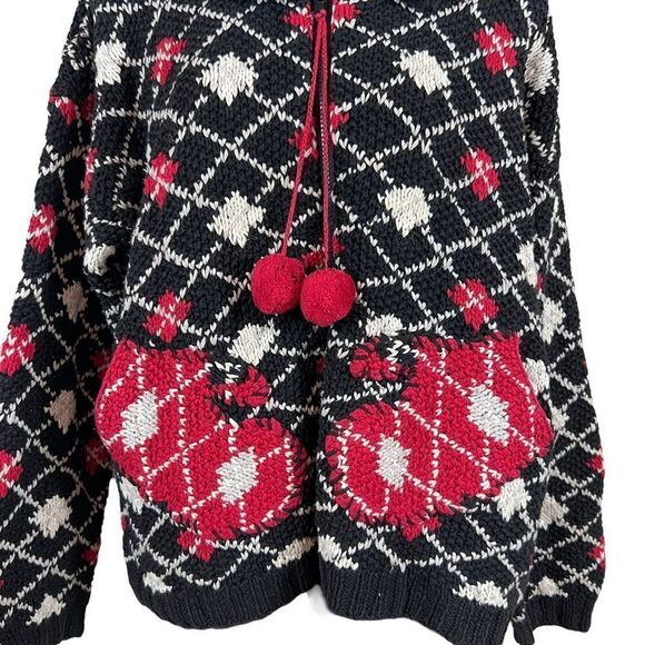 Eland Carello Argyle Style Print Ugly Christmas Sweater Zip Front Cardigan - Picture 3 of 12